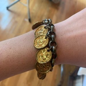 Coin charm bracelet